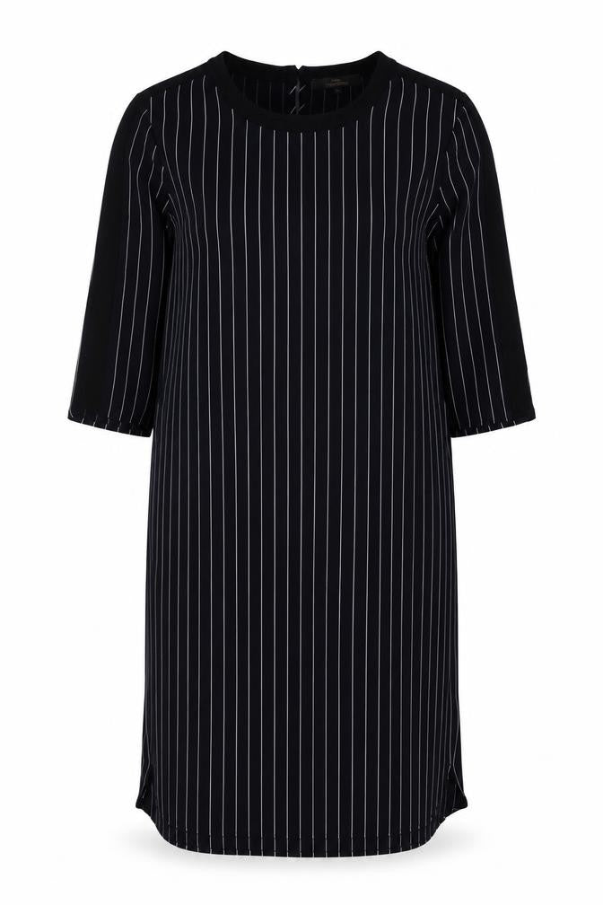 NEXT Womens Blue Striped Polyester Shirt Dress Size 10 Round Neck Button