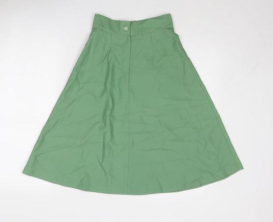 Spinney Womens Green Polyester Swing Skirt Size 10 Zip