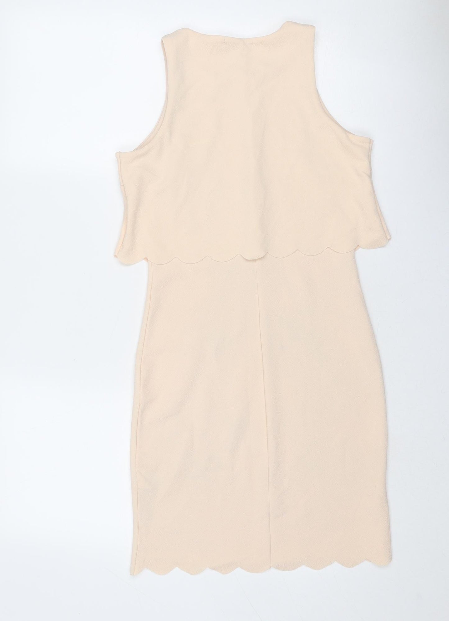 New Look Womens Pink Polyester Bodycon Size 8 Round Neck Pullover