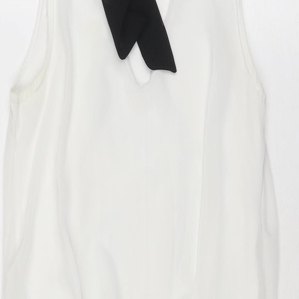 Izabel London Womens Black Colourblock Polyester A-Line Size 8 Halter Tie