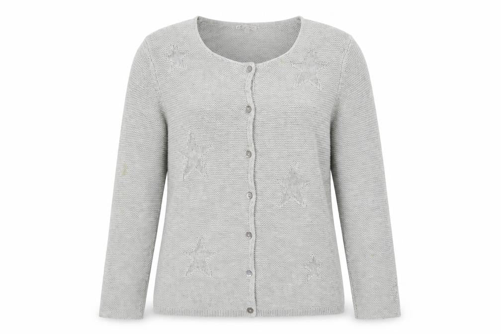 Chalsea Rose Womens Gold Round Neck Cotton Cardigan Jumper Size 14