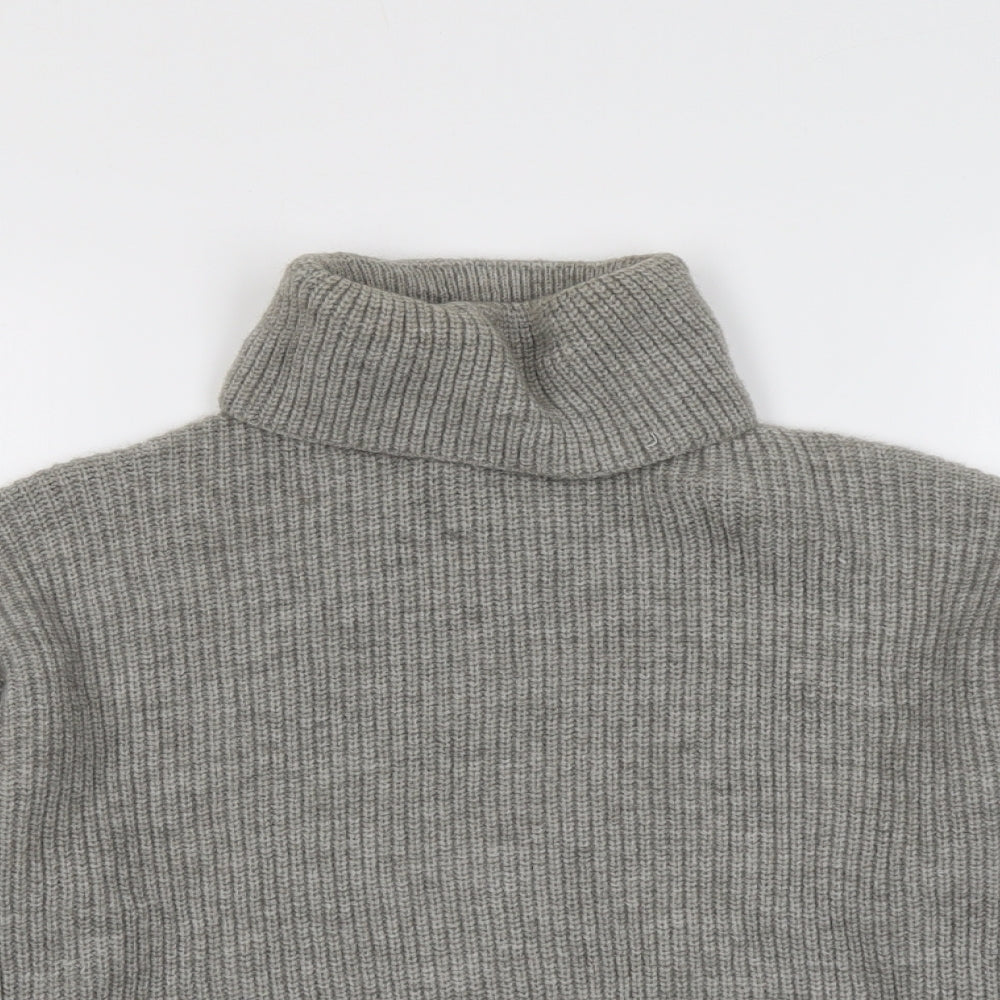 PRETTYLITTLETHING Womens Grey Roll Neck Acrylic Pullover Jumper Size S