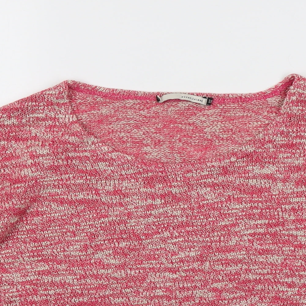 River Island Womens Pink Scoop Neck Acrylic Pullover Jumper Size 10