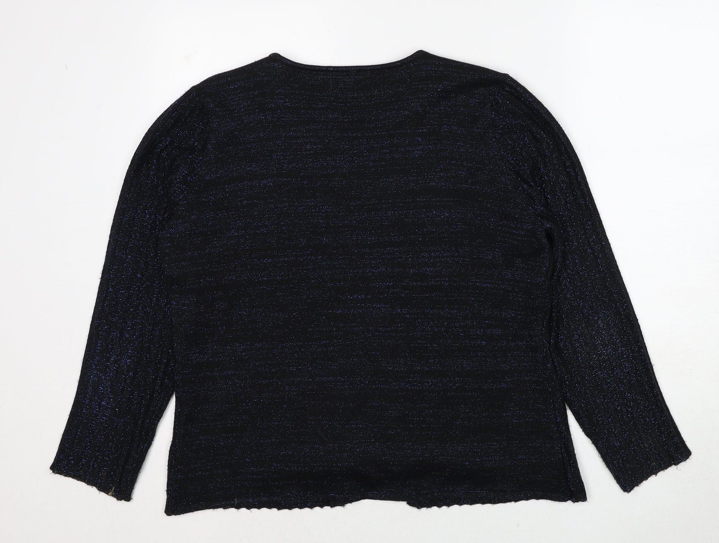 Bonmarché Womens Black V-Neck Acrylic Cardigan Jumper Size M
