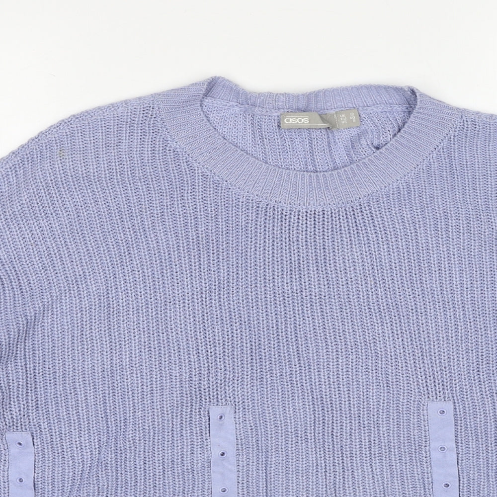 ASOS Womens Blue Round Neck Acrylic Pullover Jumper Size 12