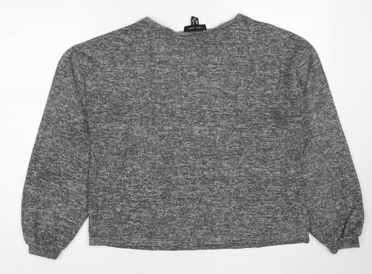 New Look Womens Grey Round Neck Polyester Pullover Jumper Size M