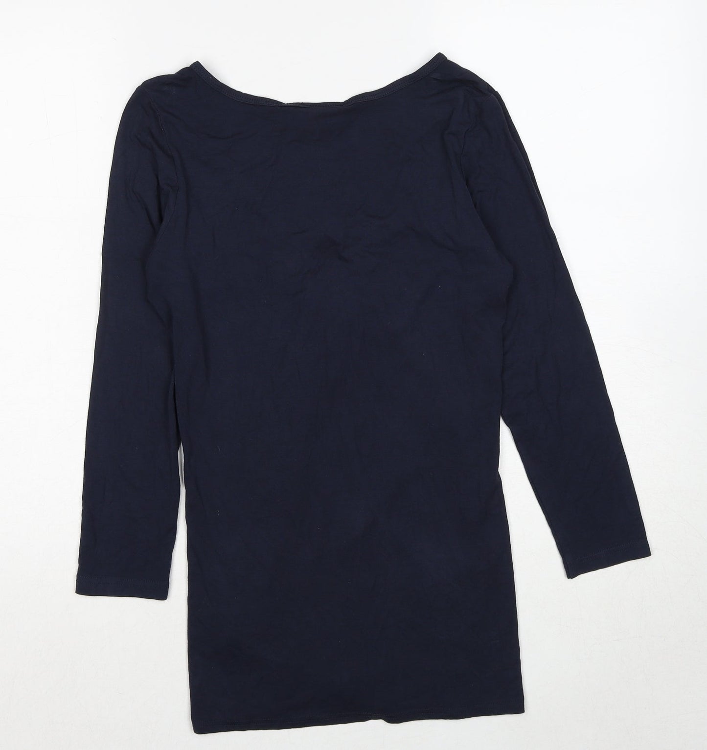 Soaked in Luxury Womens Blue Viscose Basic Blouse Size S V-Neck