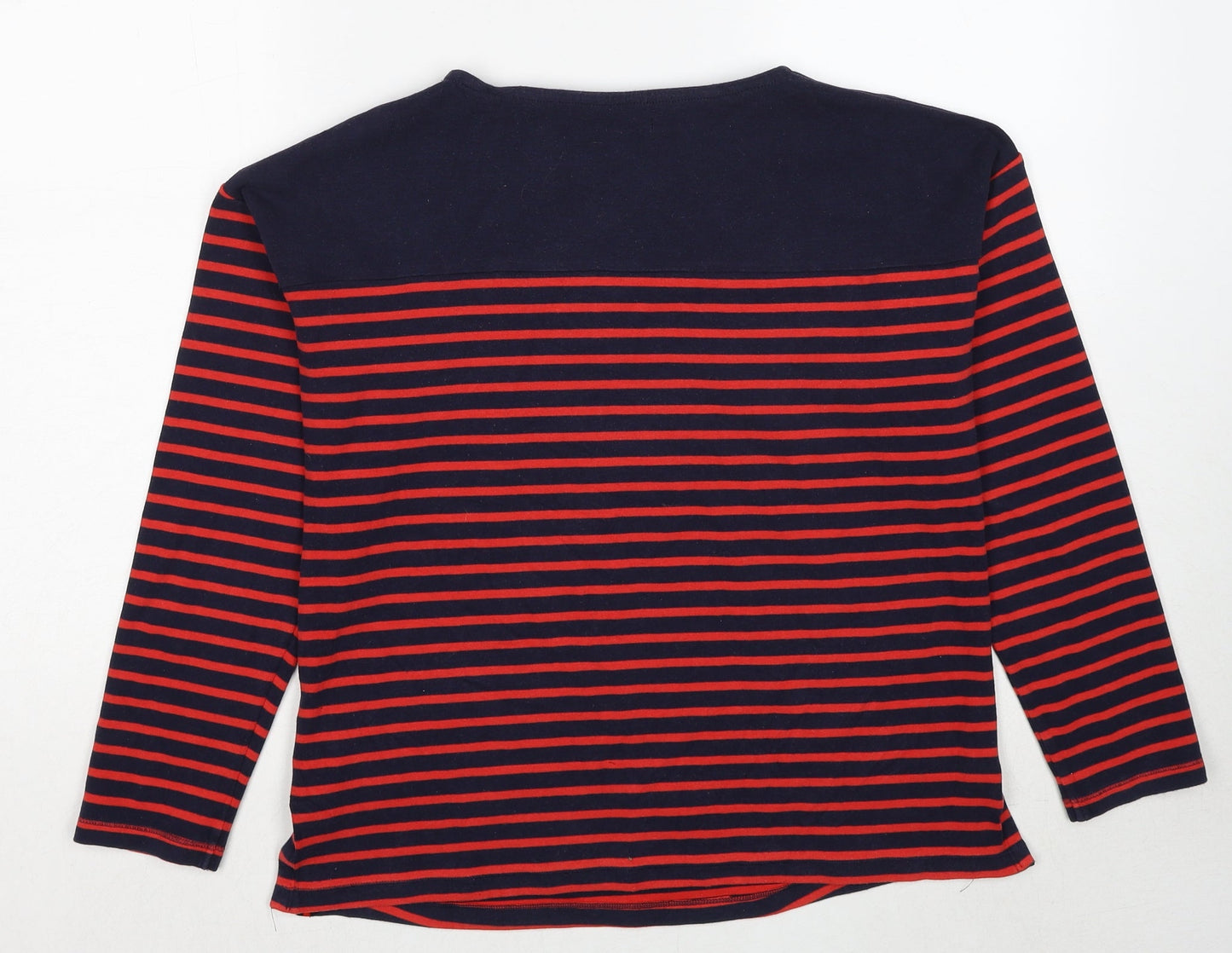 Marks and Spencer Womens Red Striped Cotton Pullover Sweatshirt Size 12 Pullover