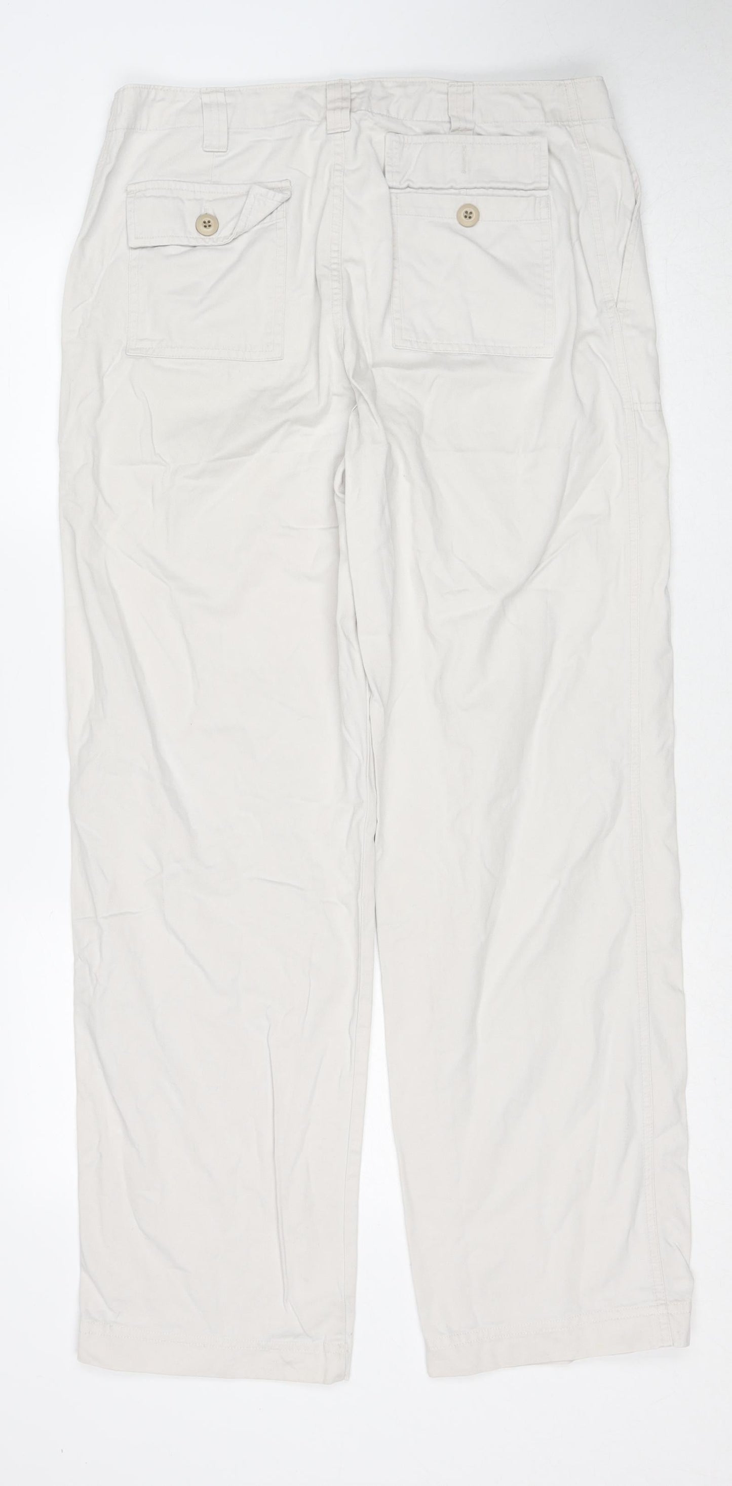 Gap Womens Beige Cotton Trousers Size 12 Regular Button