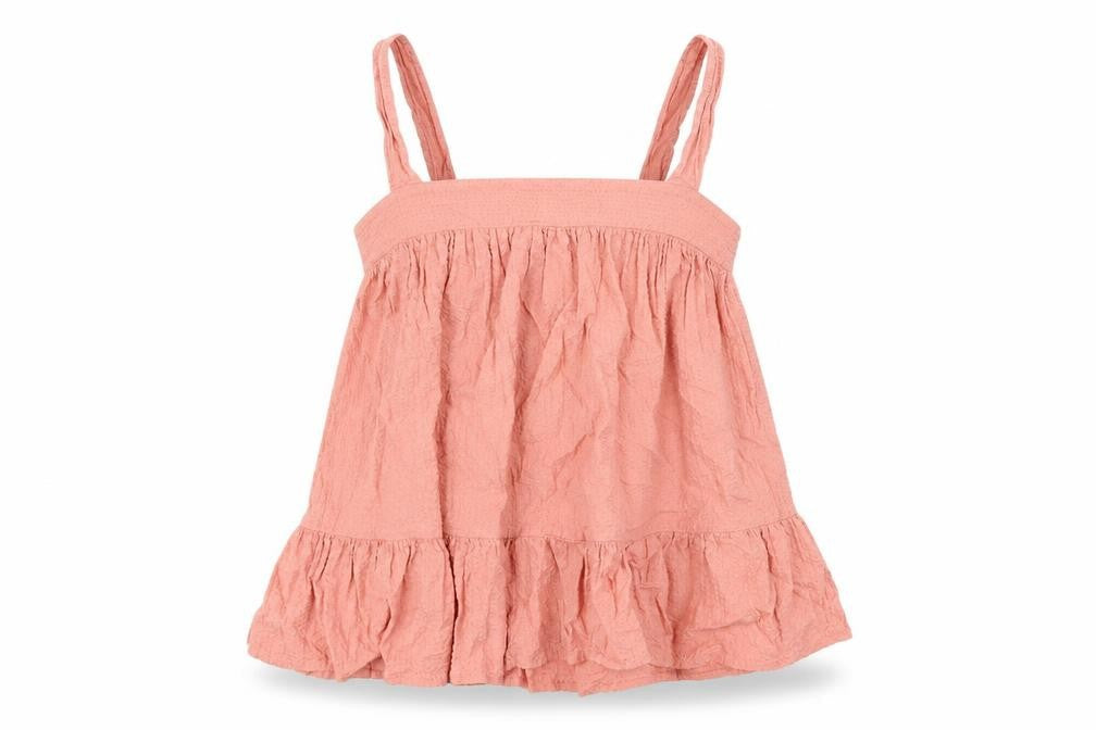 Front view of ASOS women’s pink cotton basic tank, size UK 8, square neck