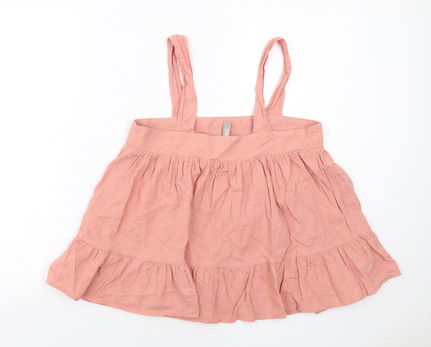 ASOS Womens Pink Cotton Basic Tank Size 8 Square Neck