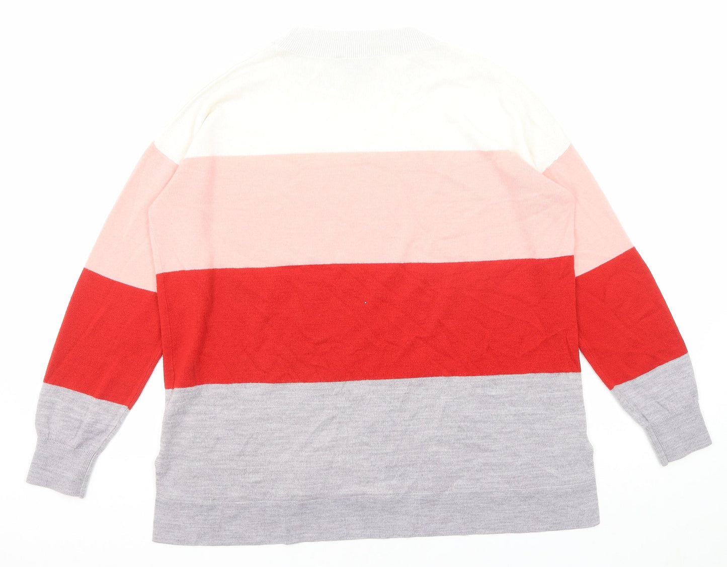 Dorothy Perkins Womens Multicoloured Round Neck Striped Acrylic Pullover Jumper Size 12