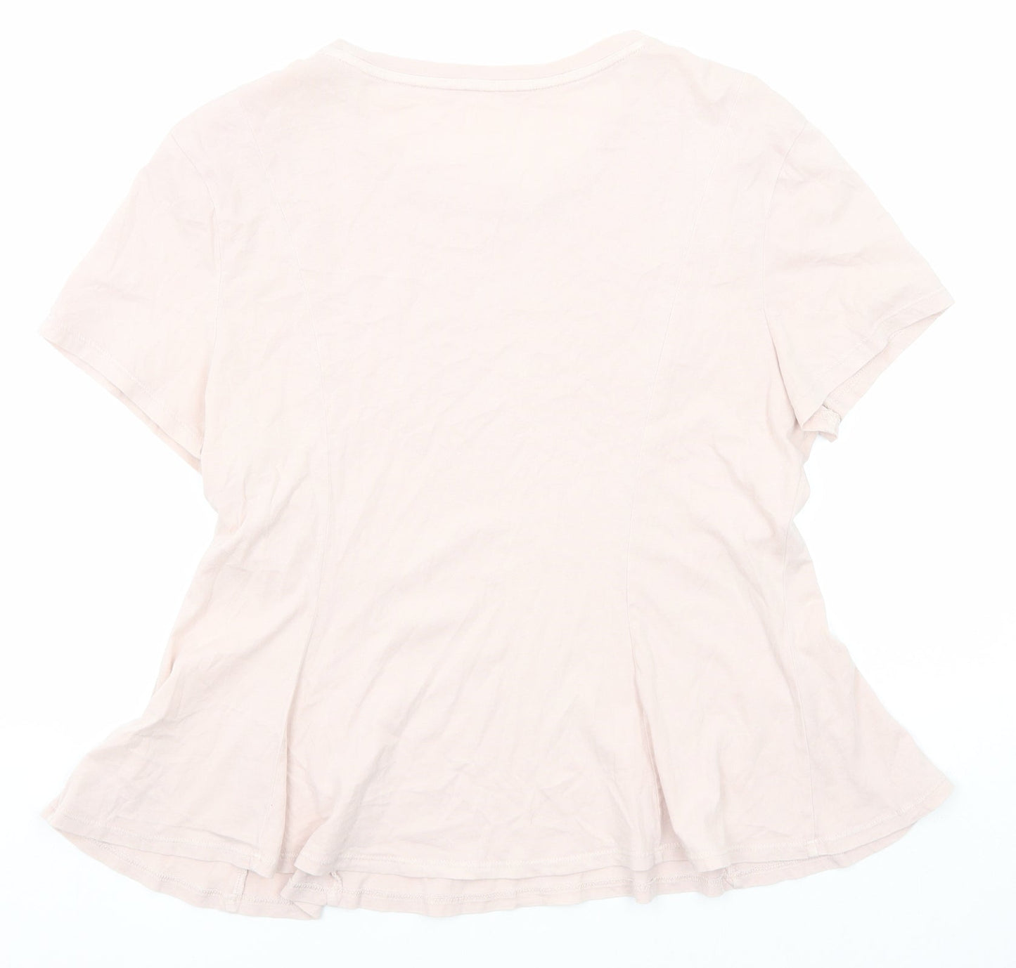 Gap Womens Pink Cotton Basic T-Shirt Size L Round Neck