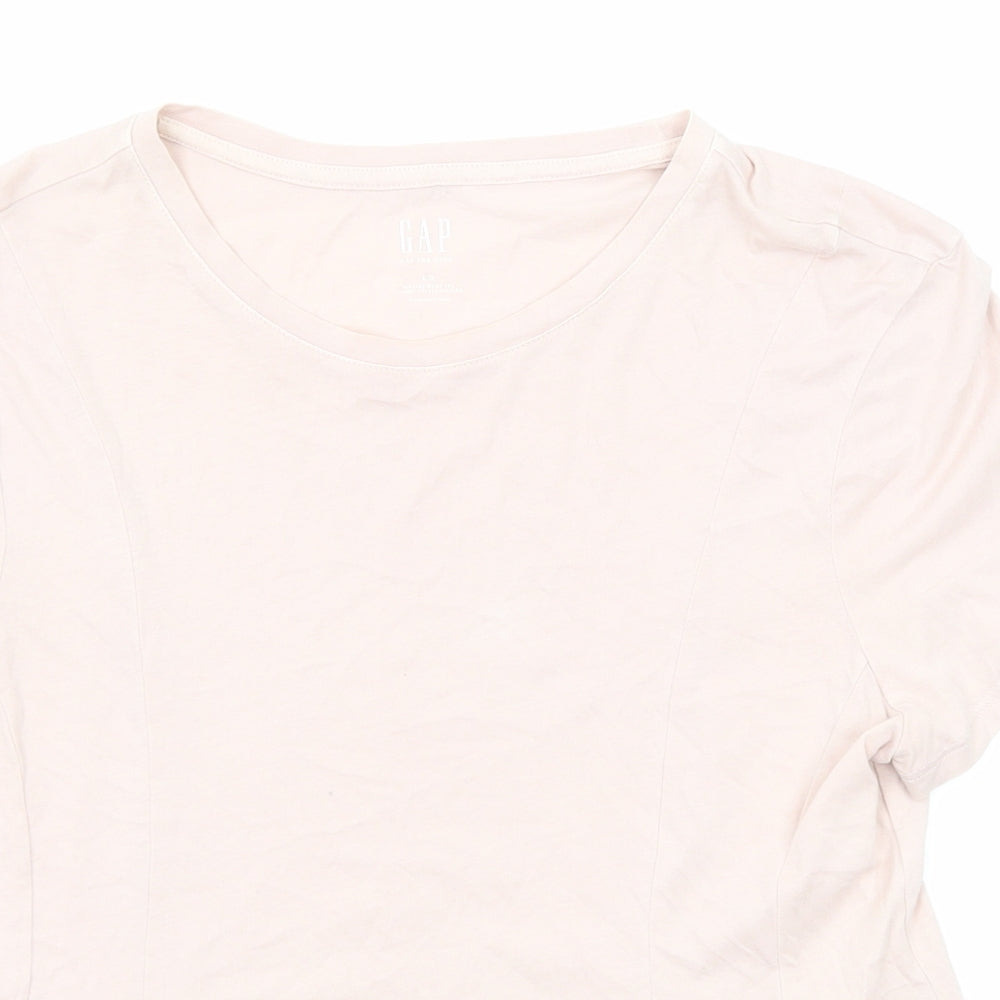 Gap Womens Pink Cotton Basic T-Shirt Size L Round Neck