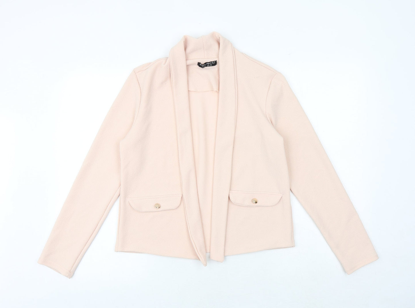 Select Womens Pink V-Neck Polyester Cardigan Jumper Size 12