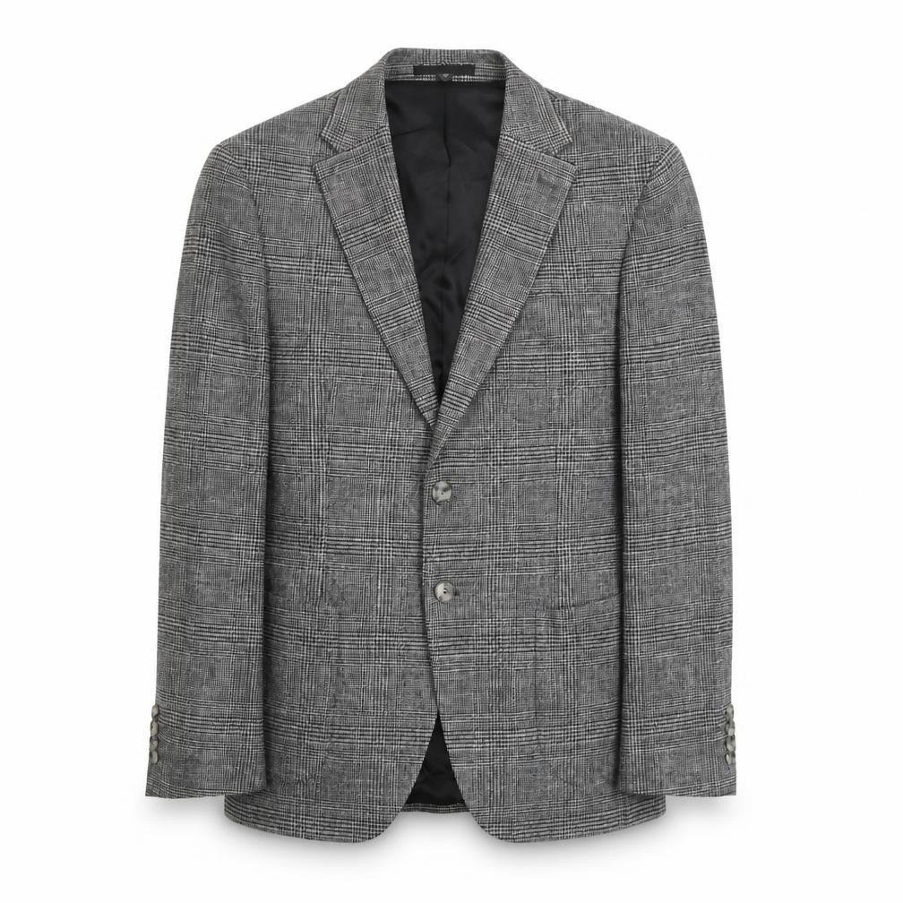 Marks and Spencer Mens Grey Plaid Viscose Jacket Suit Jacket Size 40 Regular