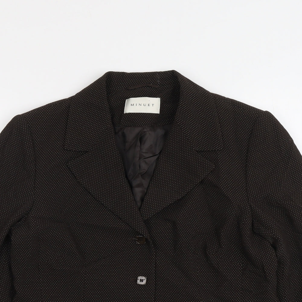 Minuet Womens Brown Jacket Blazer Size 12 Button