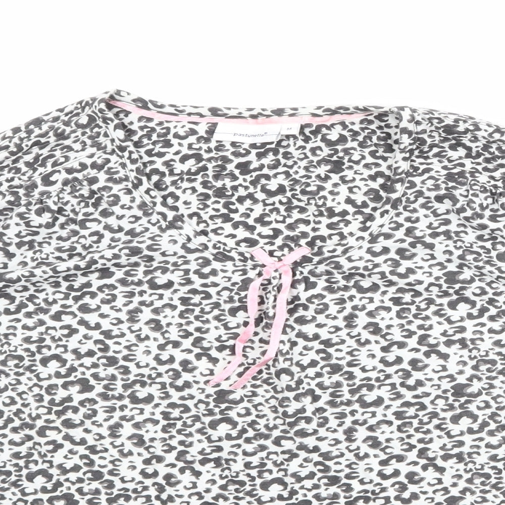Pastunette Womens Beige Animal Print 100% Cotton Basic Blouse Size 12 Round Neck