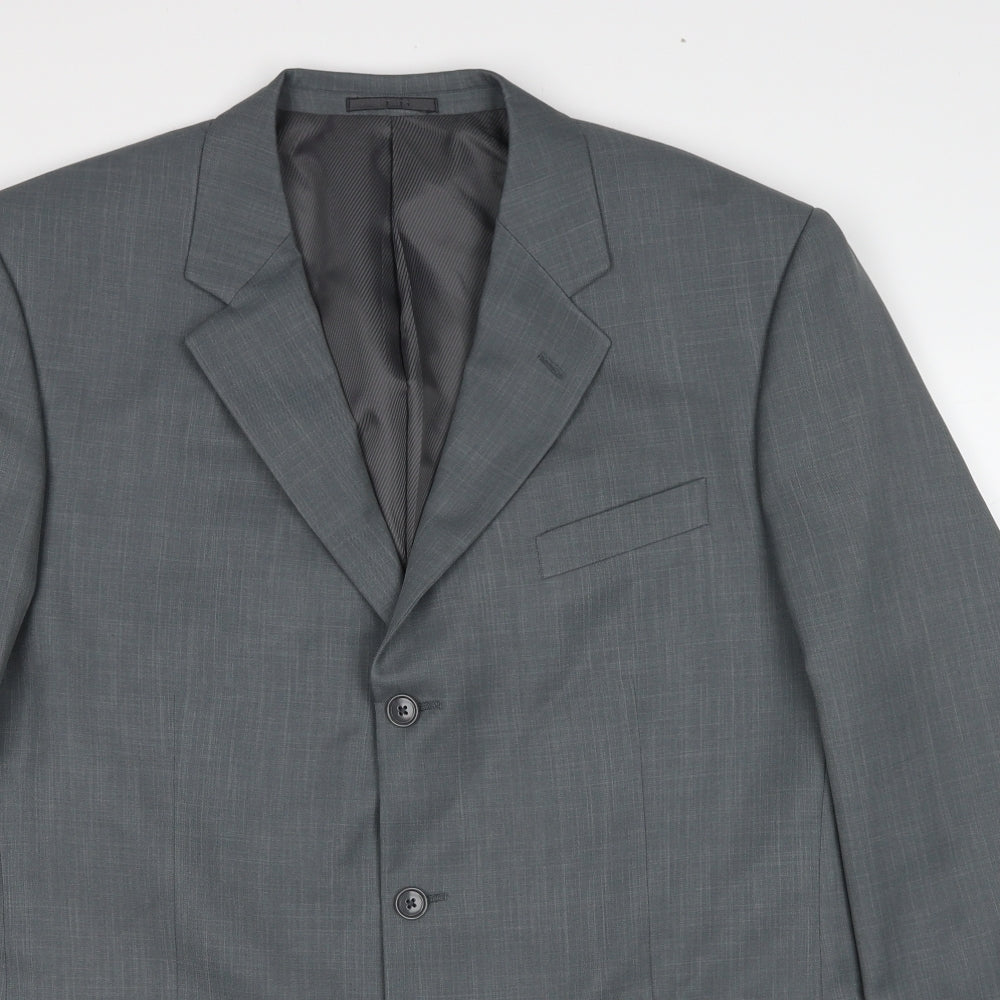 Greenwoods Mens Grey Polyester Jacket Suit Jacket Size 44 Regular