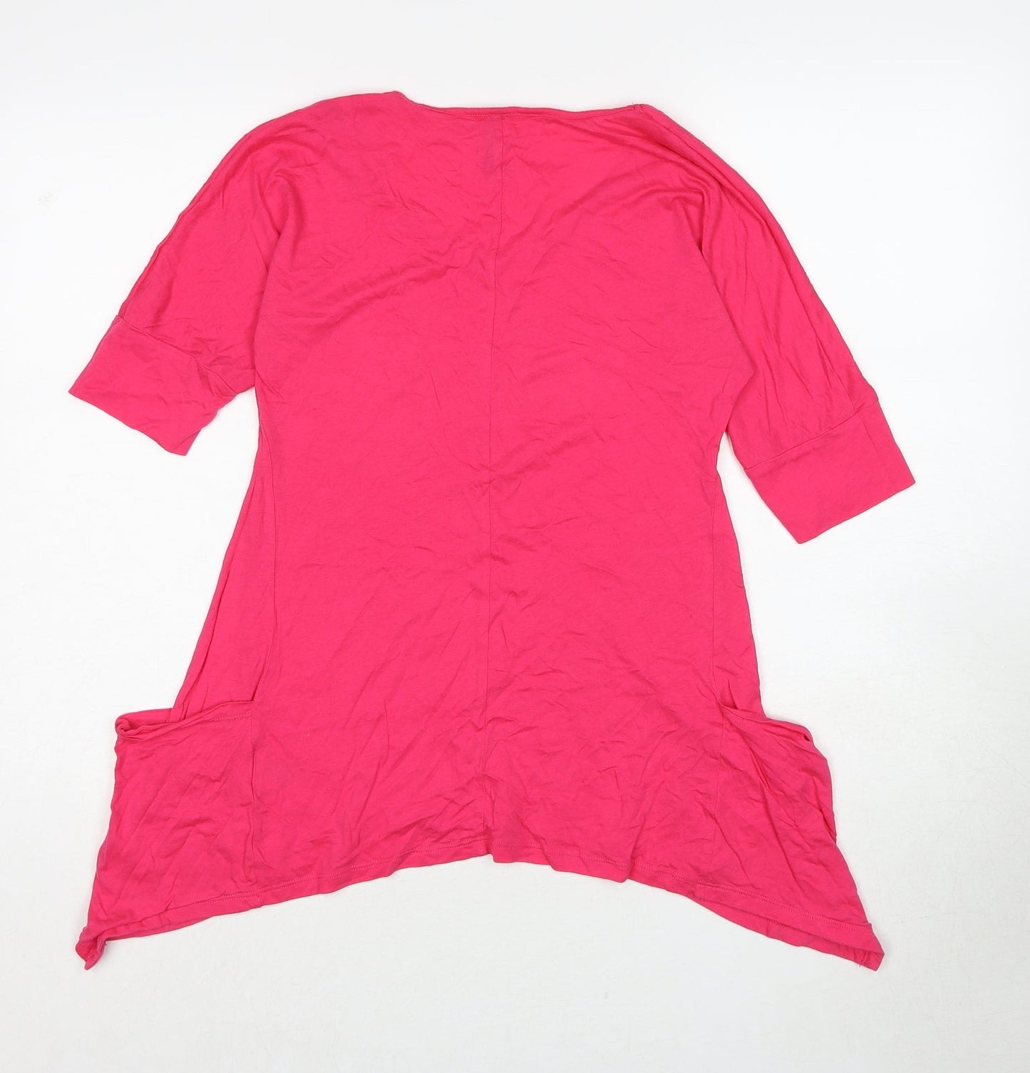 Marks and Spencer Womens Pink Cotton Basic Tank Size 8 Boat Neck
