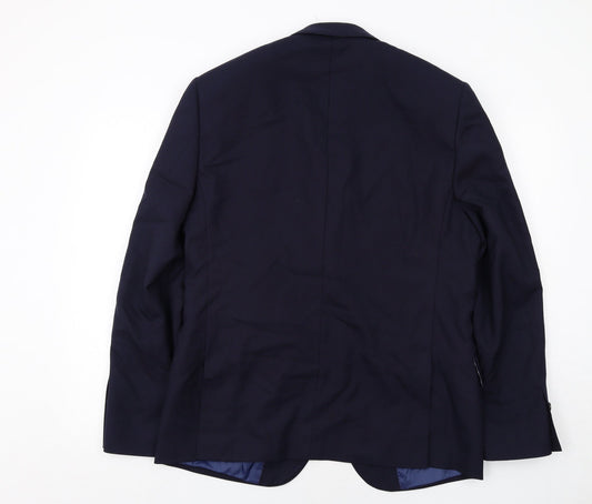 Marks and Spencer Mens Blue Polyester Jacket Suit Jacket Size 42 Regular