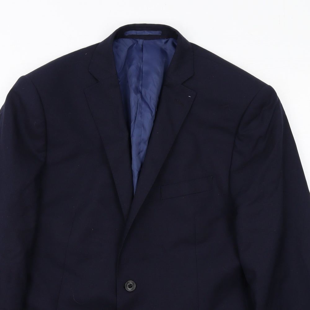 Marks and Spencer Mens Blue Polyester Jacket Suit Jacket Size 42 Regular