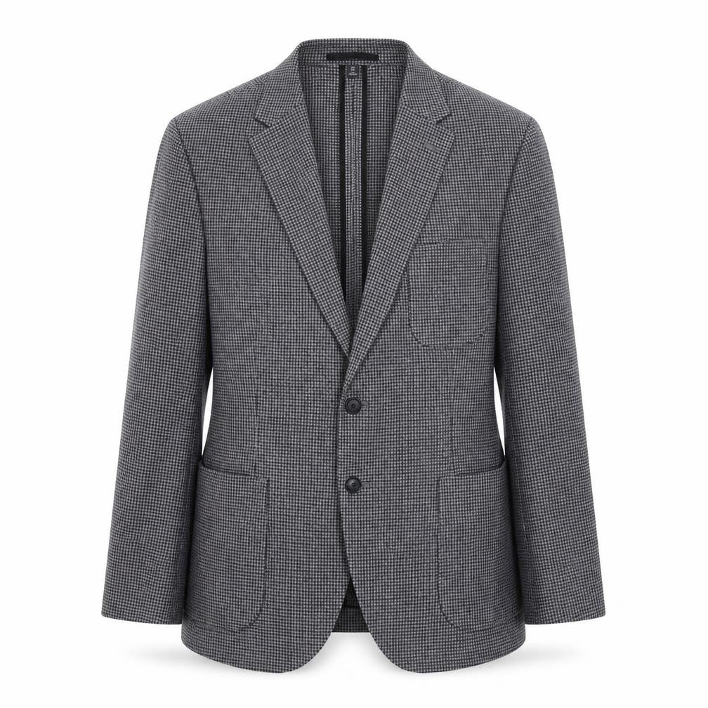 Marks and Spencer Mens Grey Geometric Polyester Jacket Suit Jacket Size 42 Regular