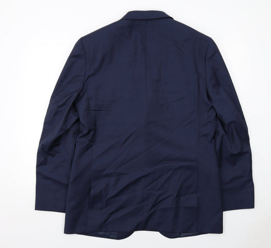 Marks and Spencer Mens Blue Wool Jacket Suit Jacket Size 42 Regular