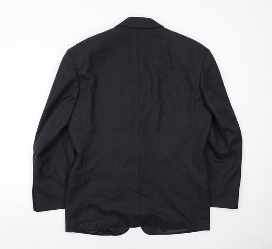 Pin Stripe Mens Black Polyester Jacket Suit Jacket Size 38 Regular