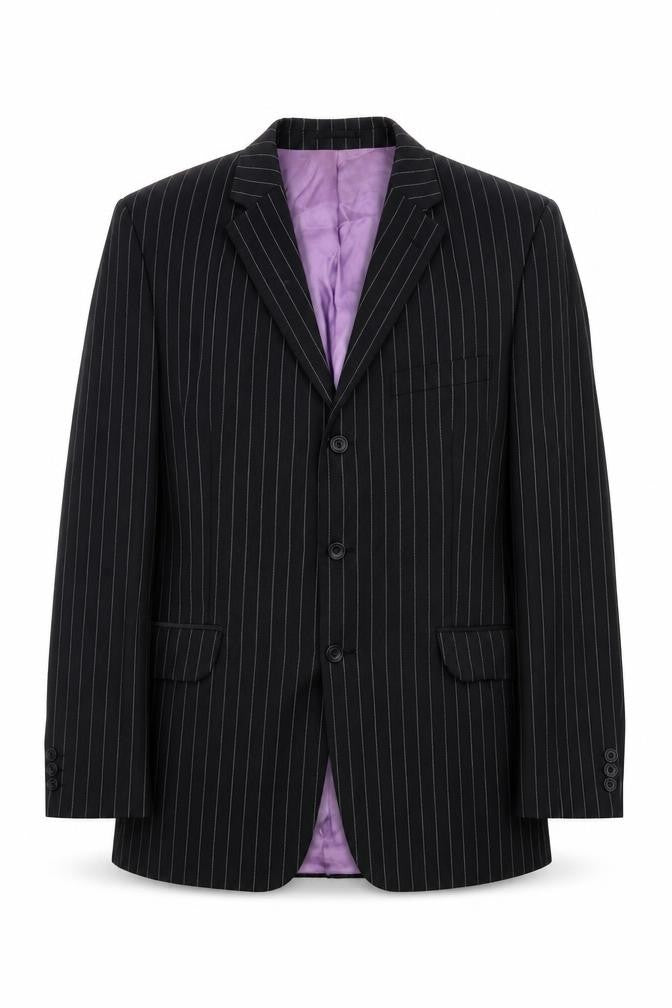 Mens 44 Chest Regular Fellini Black Three-Button