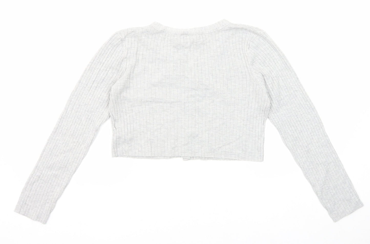 Divided by H&M Womens Grey V-Neck Viscose Cardigan Jumper Size M