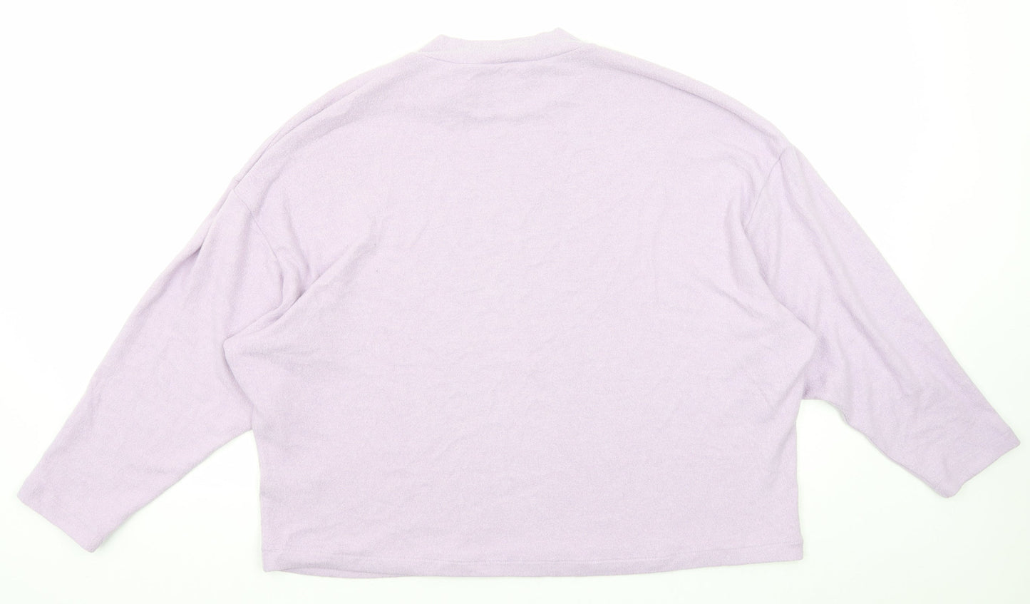 H&M Womens Purple Mock Neck Viscose Pullover Jumper Size M