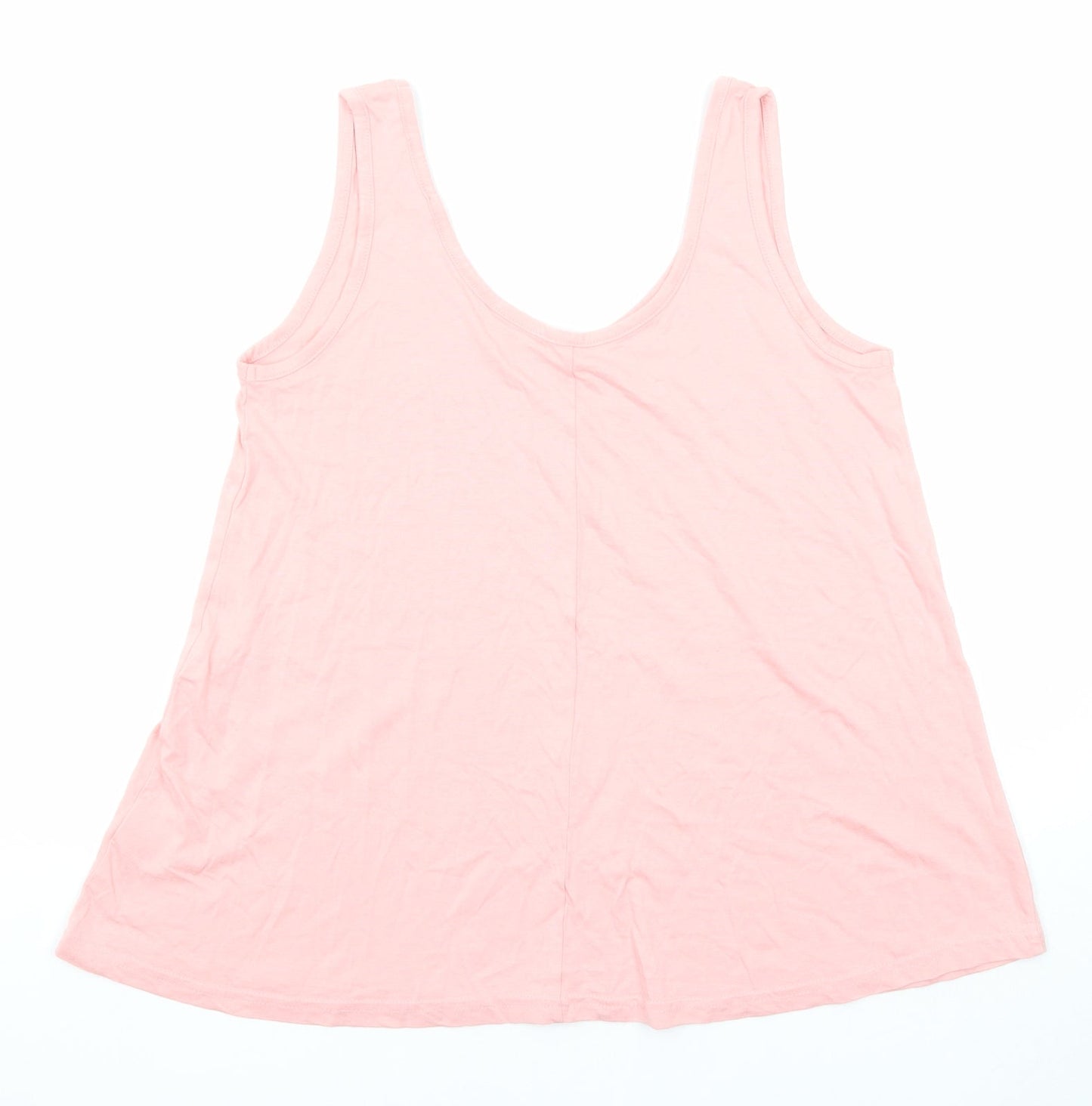 Emeliax Womens Pink Cotton Basic Tank Size M Scoop Neck
