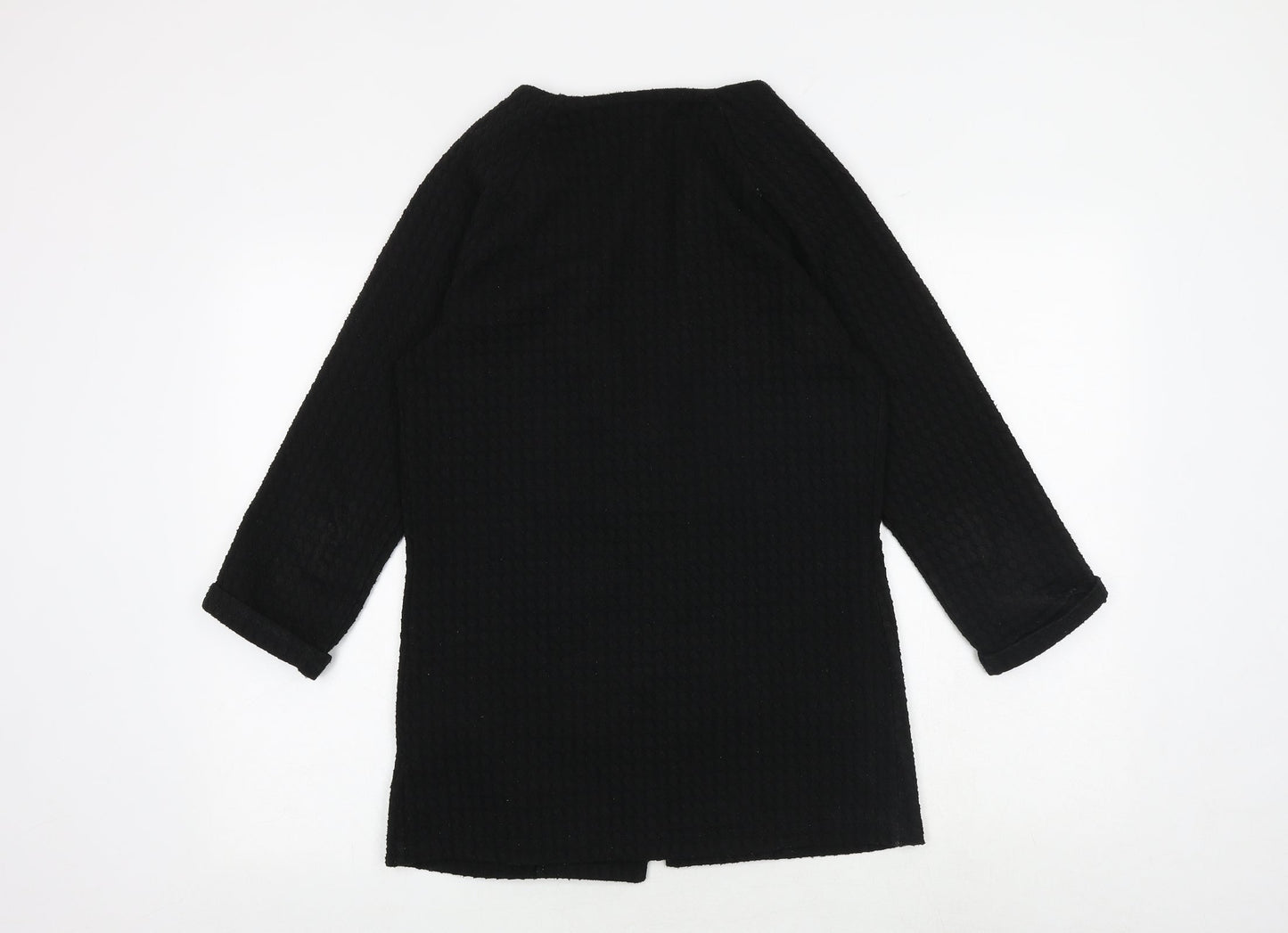 Warehouse Womens Black V-Neck Polyester Cardigan Jumper Size 6