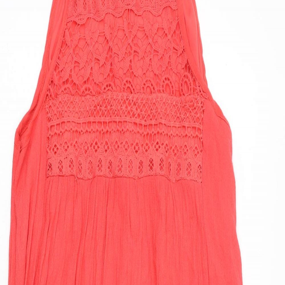 Rebellion Womens Pink Polyester Tank Dress Size M Round Neck Pullover