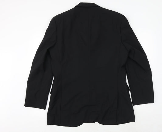 Karl Jackson Mens Black Polyester Jacket Suit Jacket Size 40 Regular