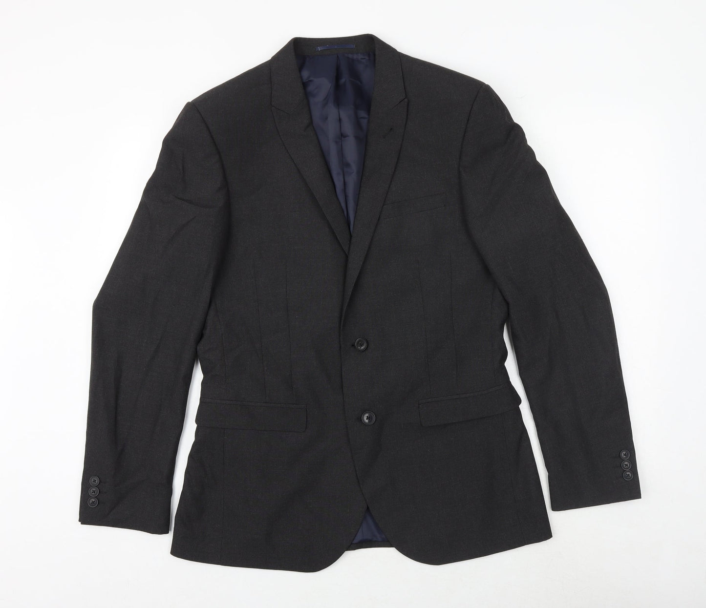 NEXT Mens Grey Polyester Jacket Suit Jacket Size 40 Regular