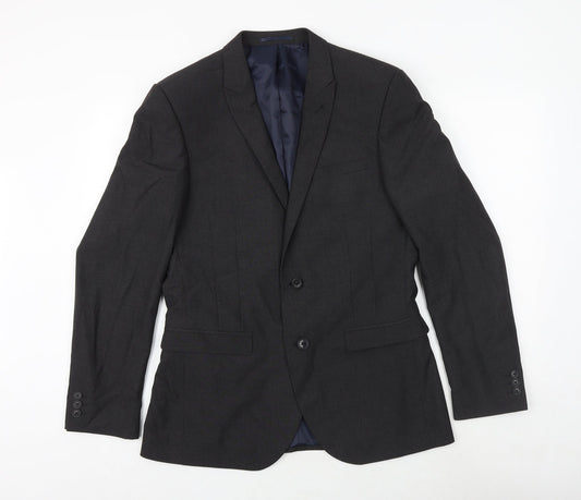 NEXT Mens Grey Polyester Jacket Suit Jacket Size 40 Regular