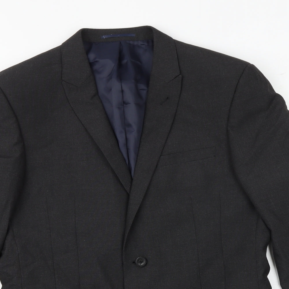 NEXT Mens Grey Polyester Jacket Suit Jacket Size 40 Regular