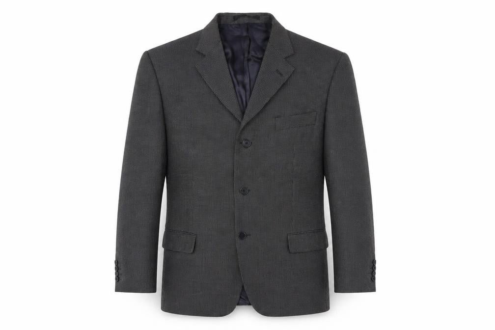 Marks and Spencer Mens Black Geometric Wool Jacket Suit Jacket Size 42 Regular