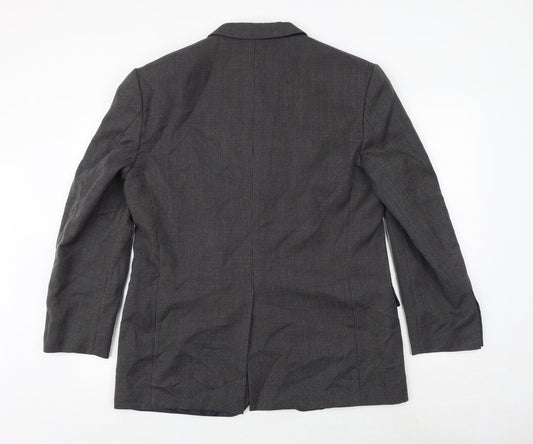 Marks and Spencer Mens Black Geometric Wool Jacket Suit Jacket Size 42 Regular