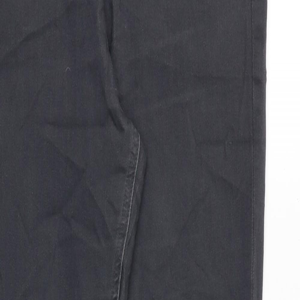Marks and Spencer Womens Grey Cotton Skinny Jeans Size 14 Regular Zip