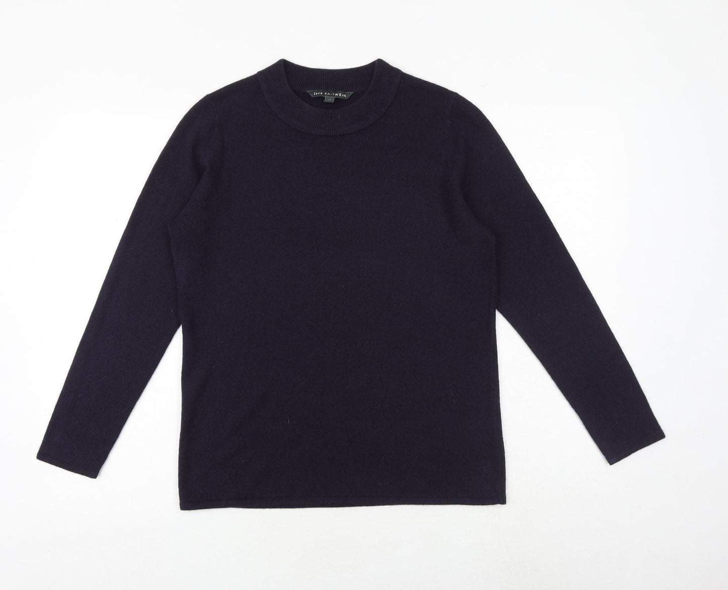 Bonmarché Womens Blue Round Neck Acrylic Pullover Jumper Size 12
