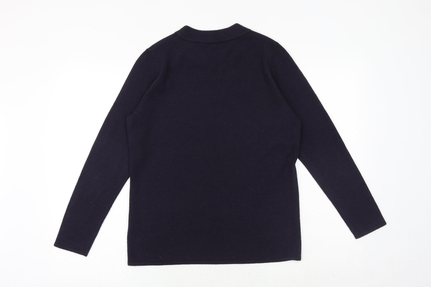 Bonmarché Womens Blue Round Neck Acrylic Pullover Jumper Size 12