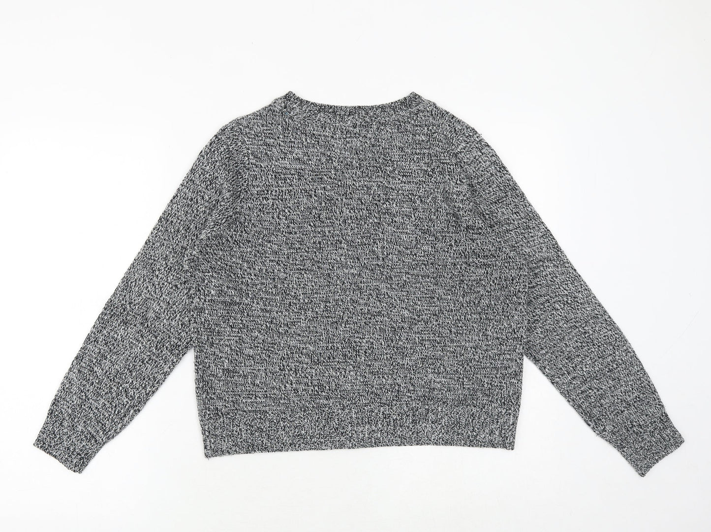 H&M Womens Grey Round Neck Acrylic Pullover Jumper Size S