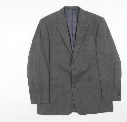 Daniel Hetcher Mens Grey Wool Jacket Suit Jacket Size 42 Regular