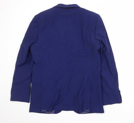Marks and Spencer Mens Blue Polyester Jacket Suit Jacket Size 40 Regular