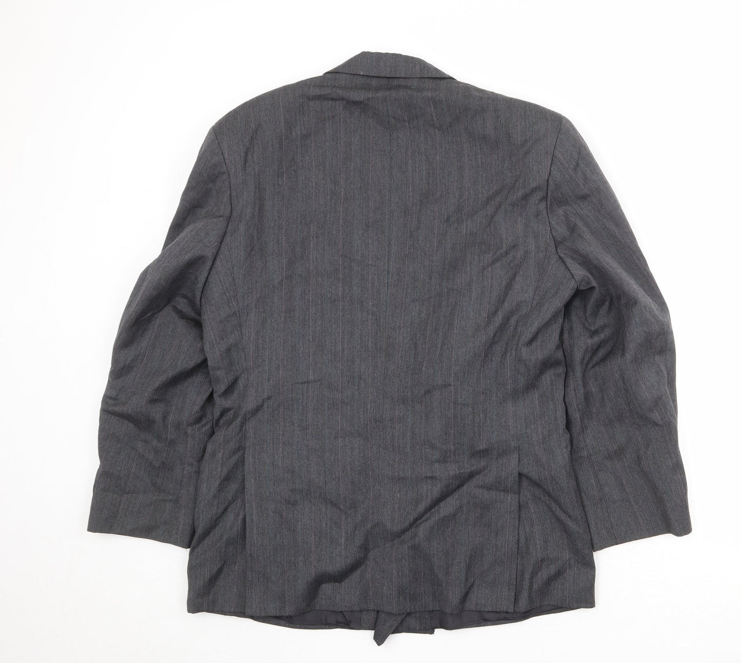 Marks and Spencer Mens Grey Striped Polyester Jacket Suit Jacket Size 38 Regular