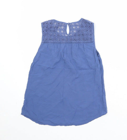 Gap Womens Blue 100% Cotton Basic Tank Size XS Round Neck