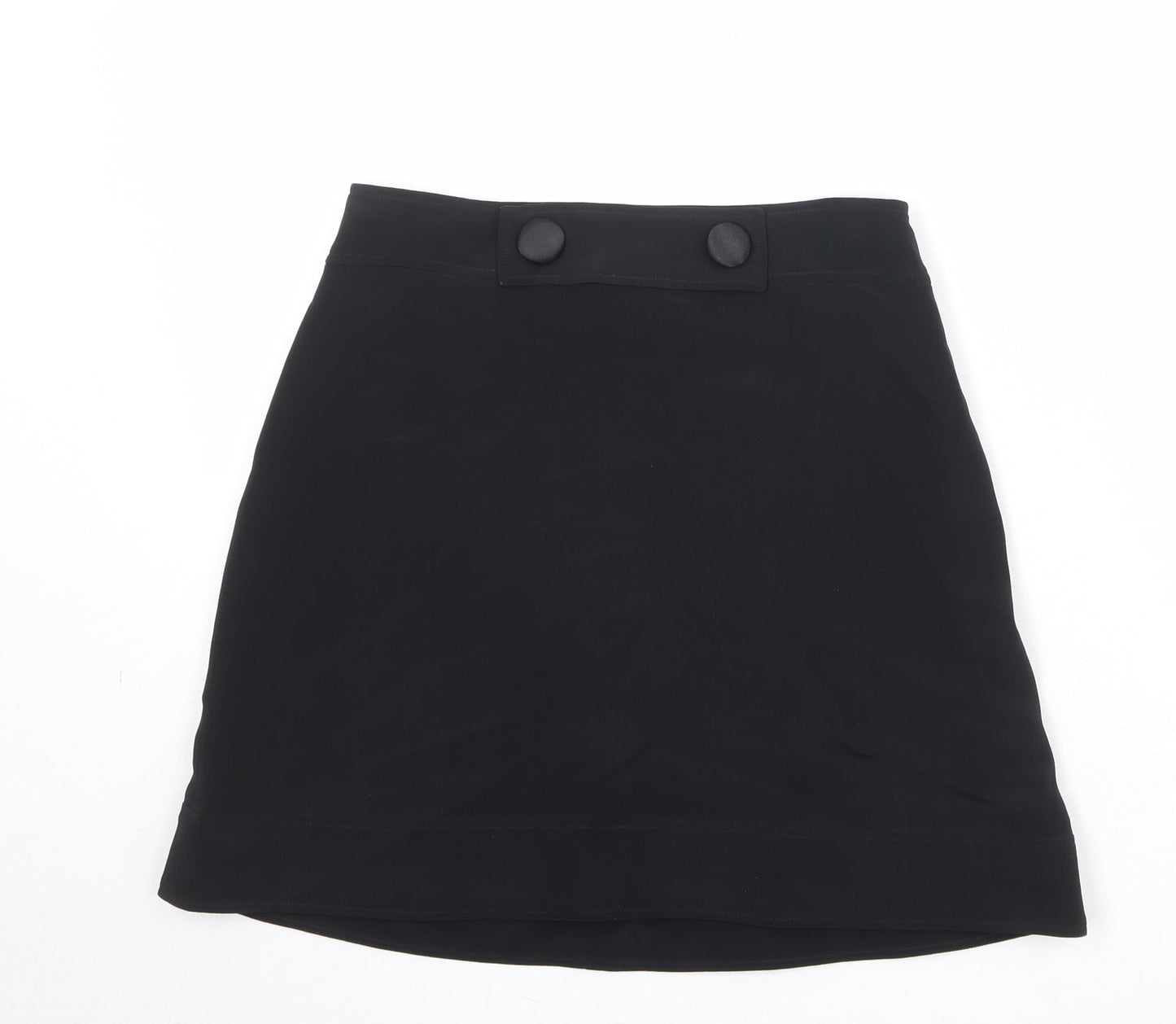 Kem Scott Womens Black Polyester A-Line Skirt Size 28 in Zip
